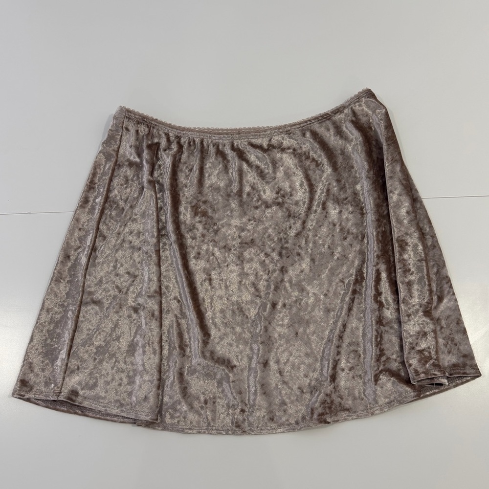 Altard‎ State Crushed Velvet Mini Skirt Large Stretchy Pull On